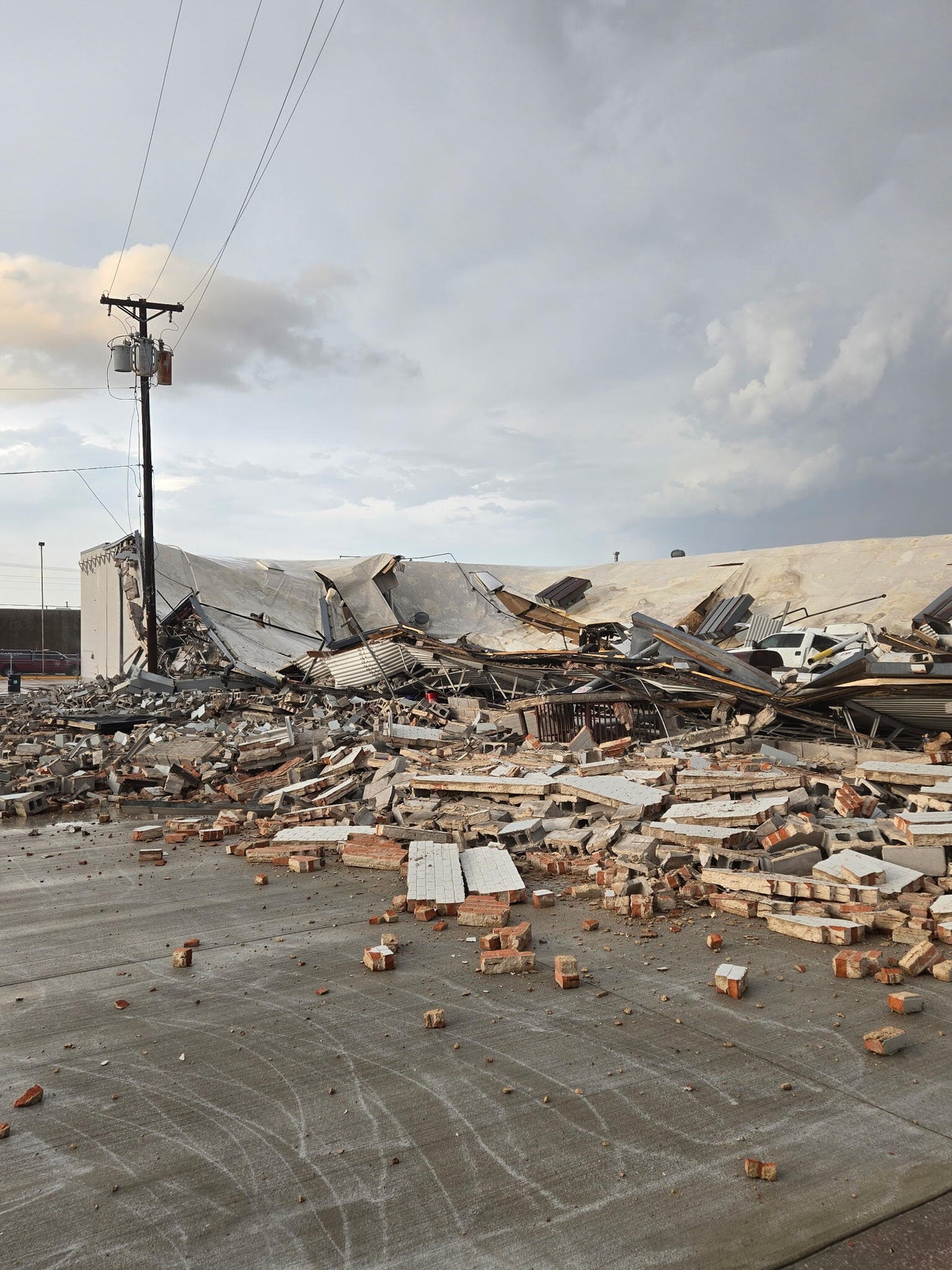 A collapsed building after heavy rainfall.